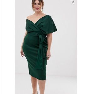 ASOS off the shoulder midi dress